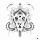 hindu lion eating a snake sternum tattoo design idea