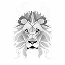 lion eating a snake sternum tattoo design idea