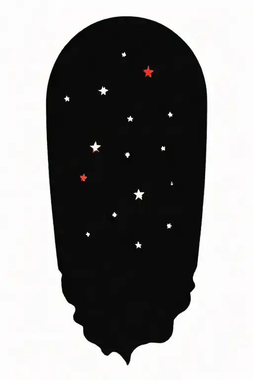 50 stars in the night sky with red white and blue clouds tattoo design idea