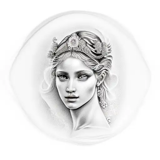 aphrodite goddess tattoo design idea