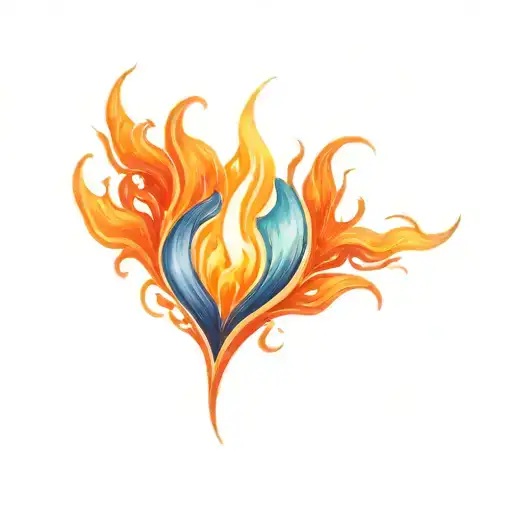 flame tattoo design for man burning hot raging flame single flame multicolour slim tall sleek design colourful loveheart tattoo design idea