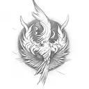 firebird guitar phoenix combination tattoo design idea