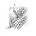 firebird guitar phoenix combination tattoo design idea