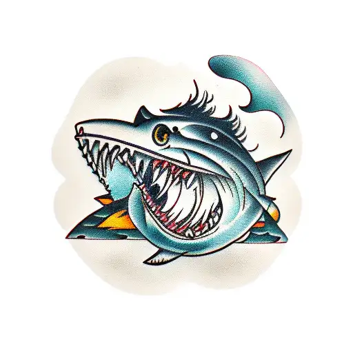 dartboard jaws tattoo design idea