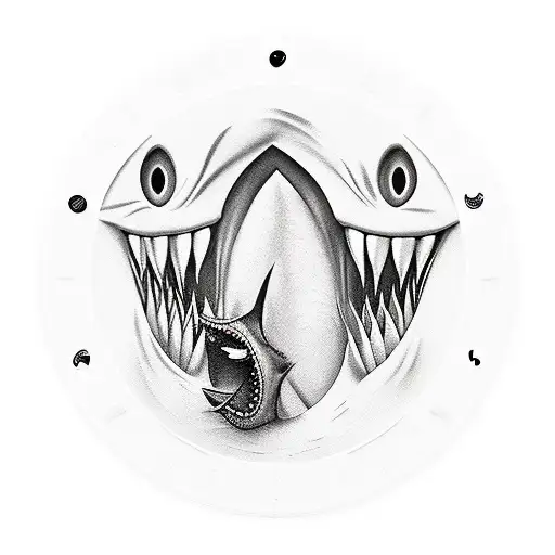 dartboard jaws tattoo design idea