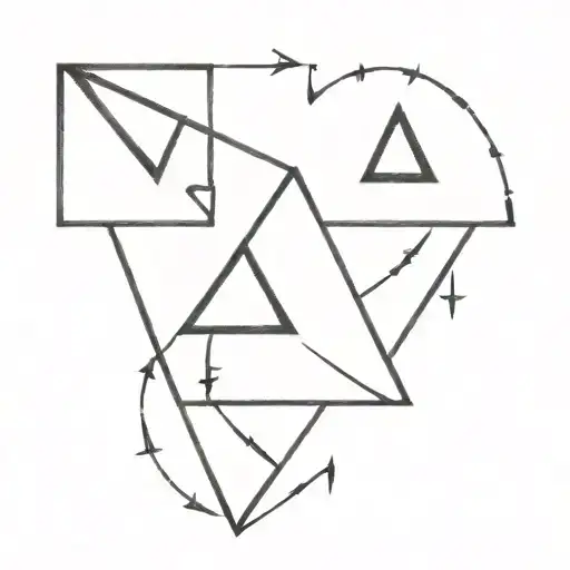 prism, triangle, viking runes tattoo design idea
