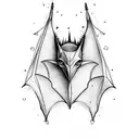 Bat wing with mountain tattoo design idea