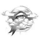 sun rays clouds tattoo design idea