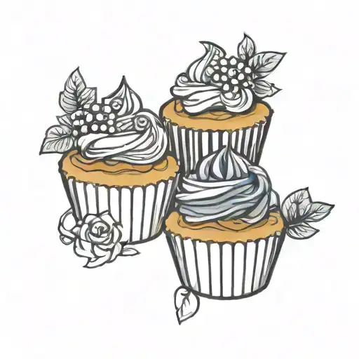 Cupcakes tattoo design idea