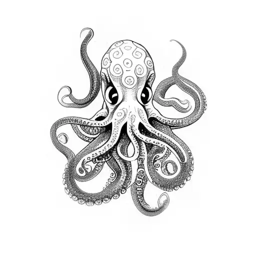 long tentacle Octopus tattoo design idea