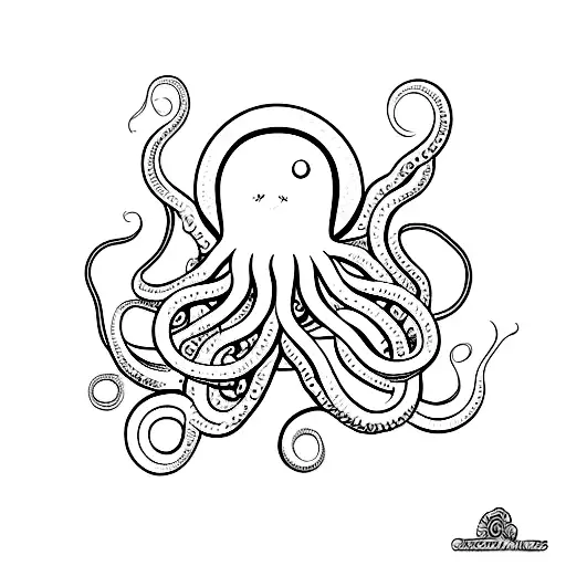 long tentacle Octopus tattoo design idea