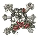 nurses and crosses tattoo design idea