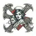 nurses and crosses tattoo design idea