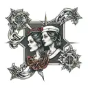 nurses and crosses tattoo design idea