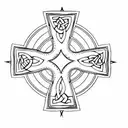 celtic cross compass rose tattoo design idea