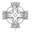 celtic cross compass rose tattoo design idea