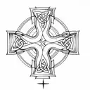 celtic cross compass rose tattoo design idea