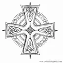 celtic cross compass rose tattoo design idea