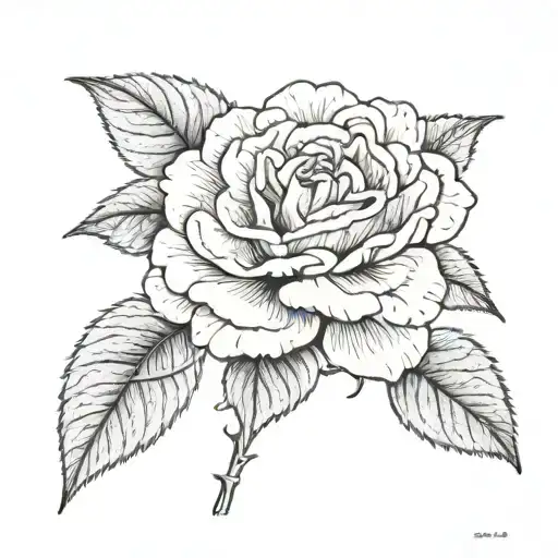japanese rose tattoo design idea