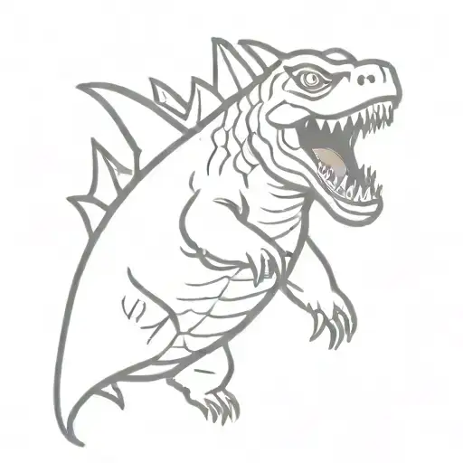 A mini cute Godzilla tattoo for hand tattoo tattoo design idea