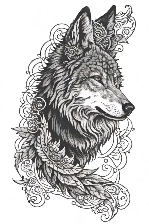 wolf mandala design tattoo design idea