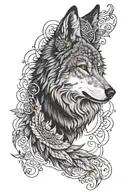 wolf mandala design tattoo design idea