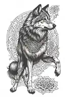 wolf mandala design tattoo design idea