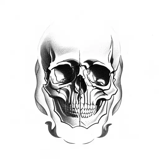 skull half sleeve  tattoo design idea