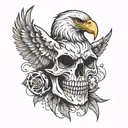 eagle skull tattoo design idea