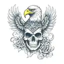 eagle skull tattoo design idea