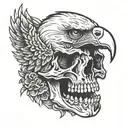 eagle skull tattoo design idea