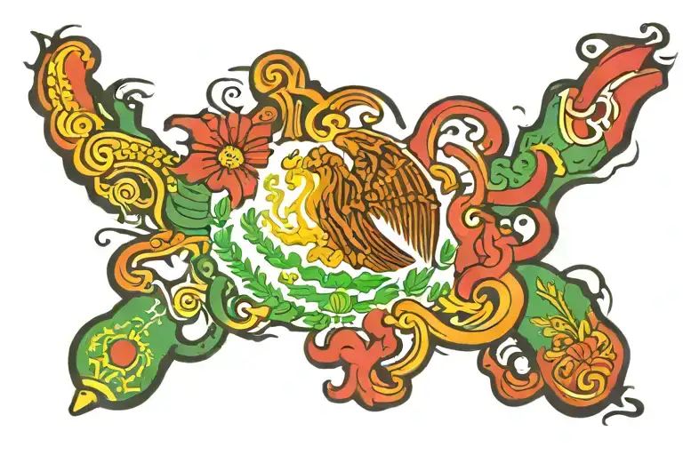 mexico flag, February 22  tattoo design idea