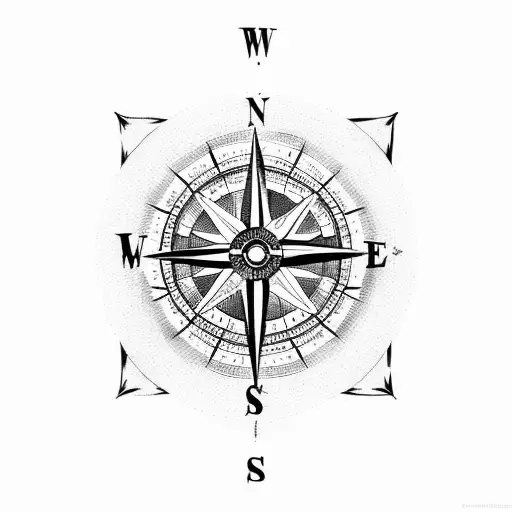 compass with cross tattoo design idea