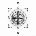 compass with cross tattoo design idea