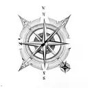 compass with cross tattoo design idea