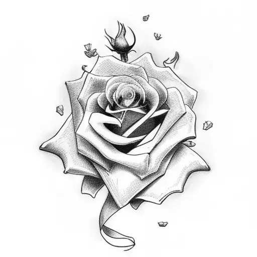 Heaven with Roses and Cancer ribbon tattoo design idea