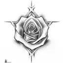 Christian Cross with Rose tattoo design idea