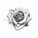 Christian Cross with Rose tattoo design idea