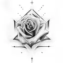 Christian Cross with Rose tattoo design idea