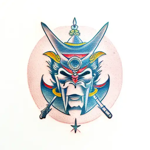 tengu mask tattoo design idea