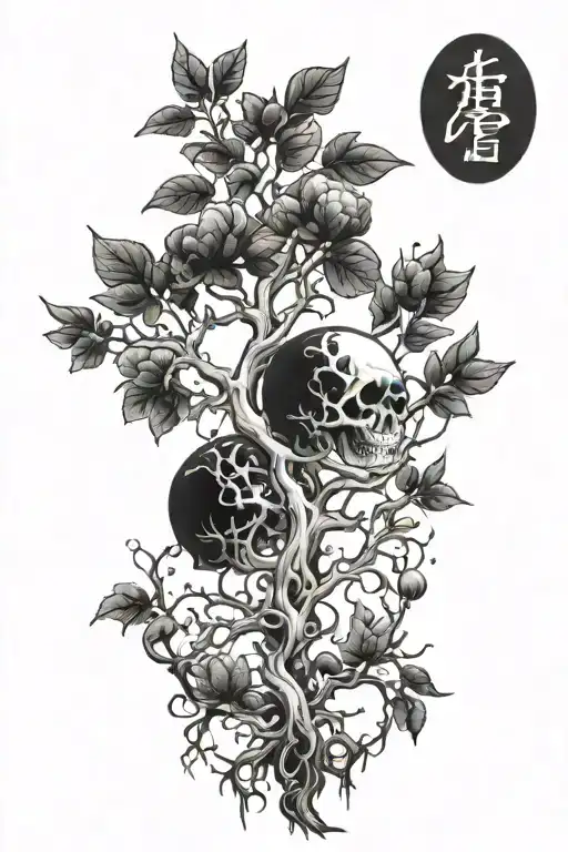 poison tree growing tattoo design idea