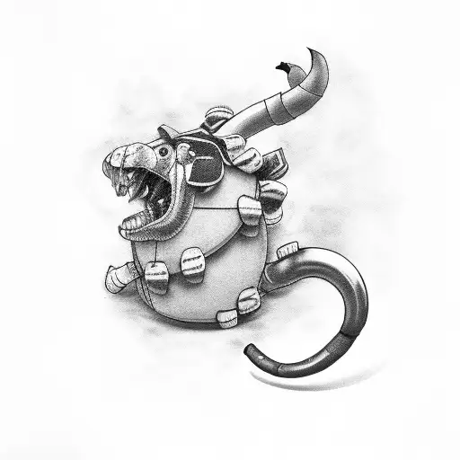 rugby with smoking pipes tattoo design idea