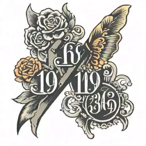 1968 and 1969 date on wrist tattoo tattoo design idea