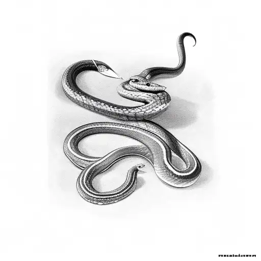 snake with dagger tattoo design idea