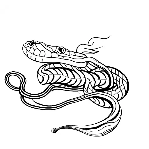 snake with dagger tattoo design idea