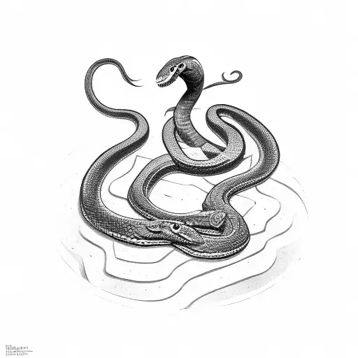 snake with dagger tattoo design idea