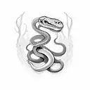 snake with dagger tattoo design idea