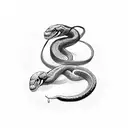snake with dagger tattoo design idea