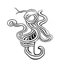 snake with dagger tattoo design idea