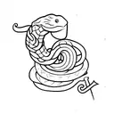snake with dagger tattoo design idea